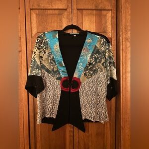 Spencer Alexis Sz S Boho Vintage Inspired Y2K Early 2000s Blue & Green Top